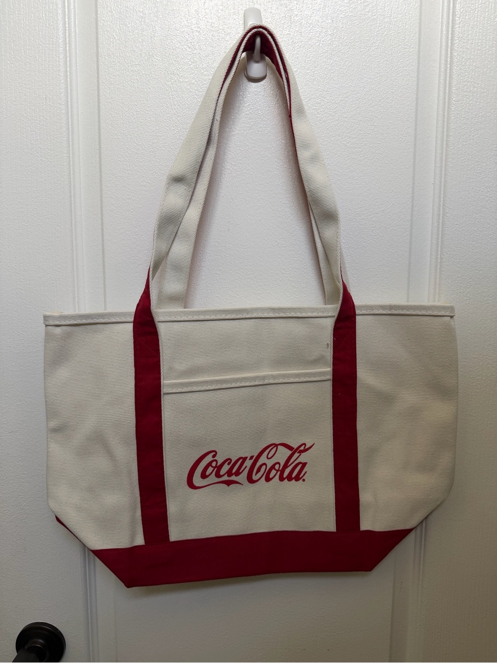 Large Canvas tote Coca Cola embroidered NEW